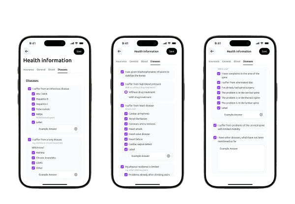 Health Information Mobile Interface